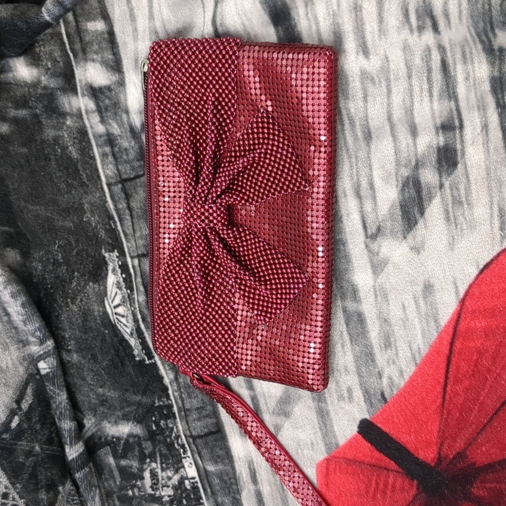 unbranded burgundy metal wristlet